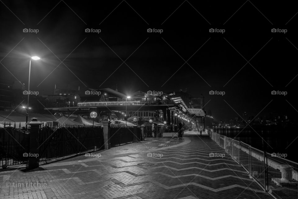 Quiet on the dock of Sydney’s Circular Quay Overseas Passenger Terminal 