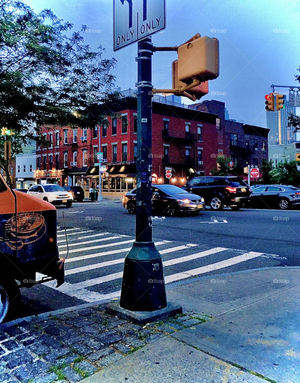 Intersection of Vernon Jackson Avenue and 48th Street in Long Island City, Queens, NY just before nightfall in the summer of 2021. Hypnotic Productions