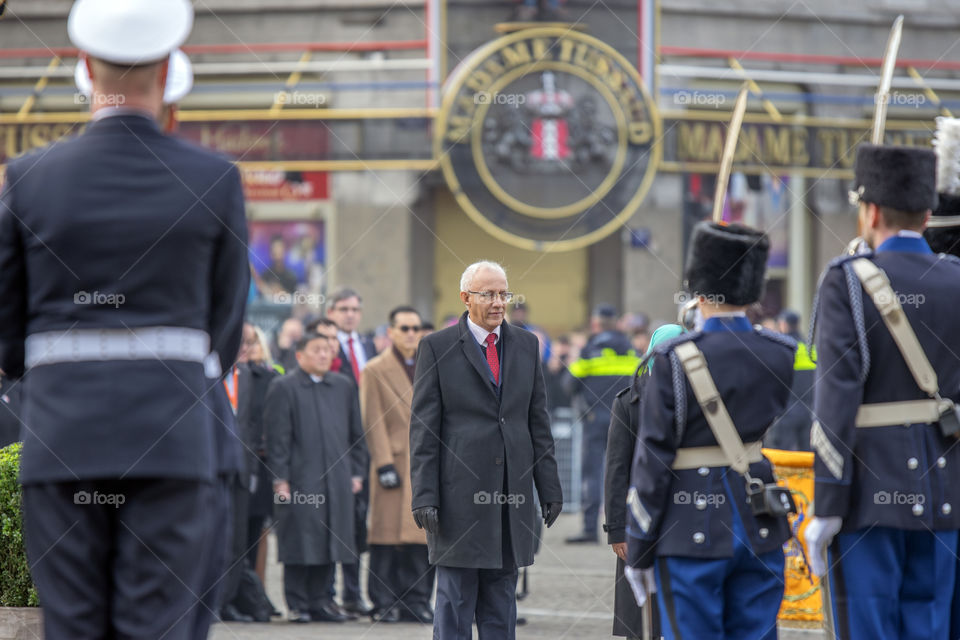 Halimah Yacob And Mohamed Abdullah Alhabshee At The Dam Square Amsterdam The Netherlands 21-11-2018
