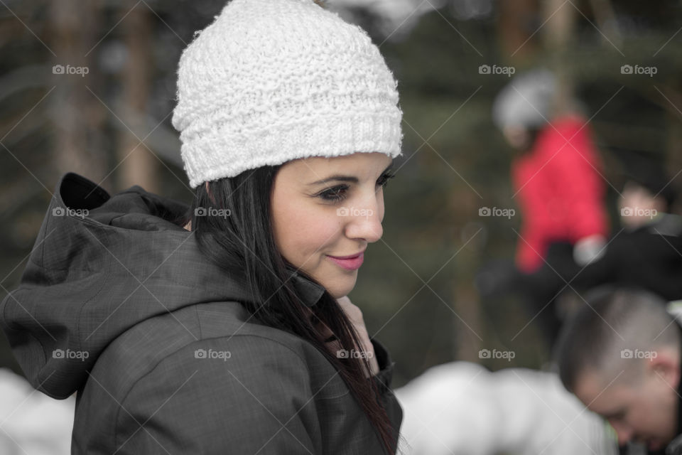 Cute girl in the snow