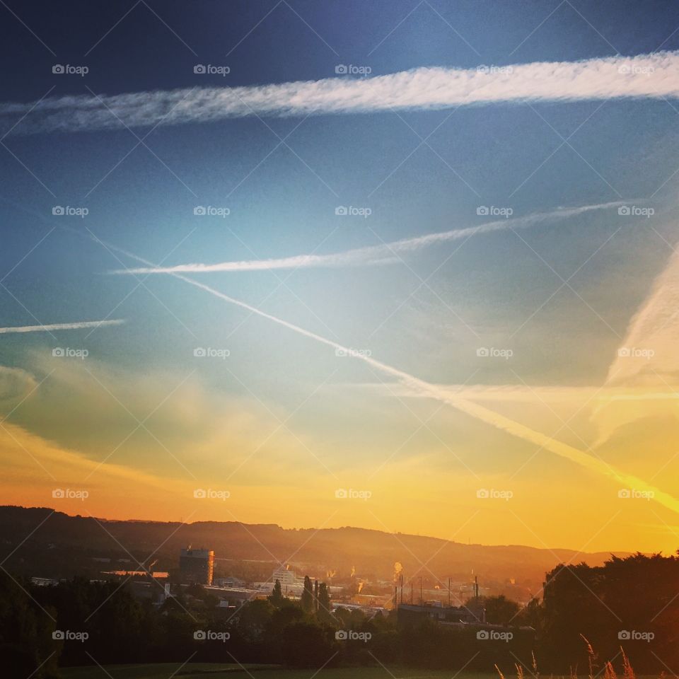 Sunrise. Sky in Germany