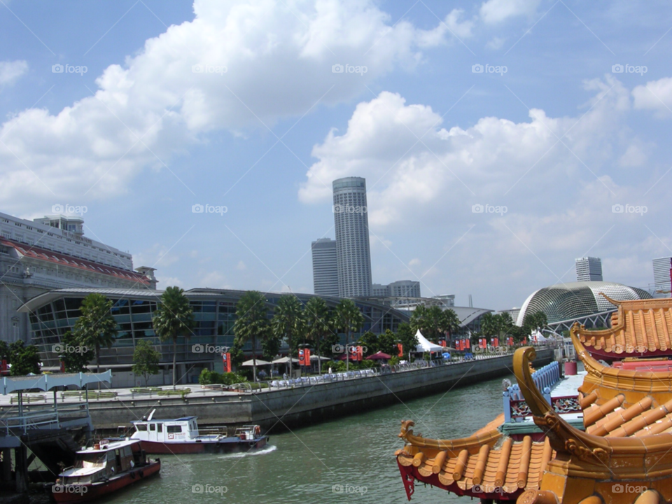 singapore boats water buildings by ashepperdson