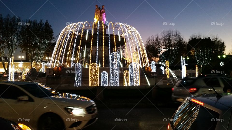 fountain. christmas time at   Cours Mirabeau
Aix-en-Provence