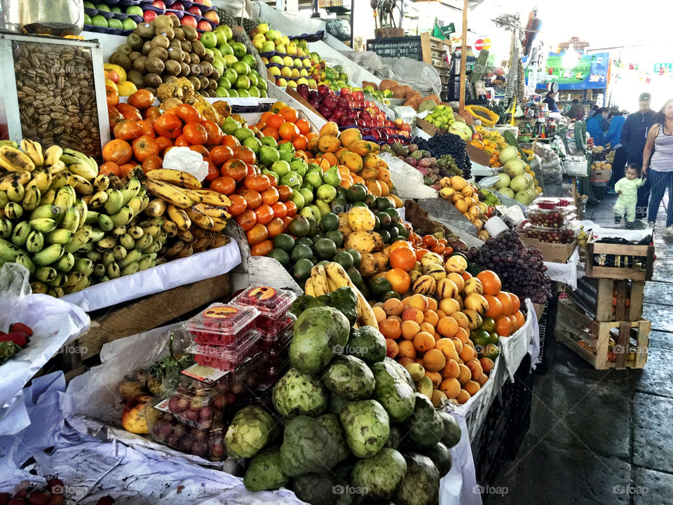 Local market in the city of Cuzco Peru. Sacred Valley.