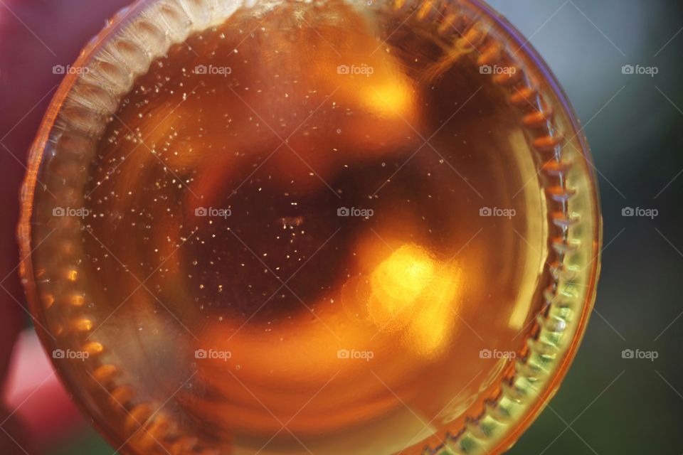 beer bottle in sunny day