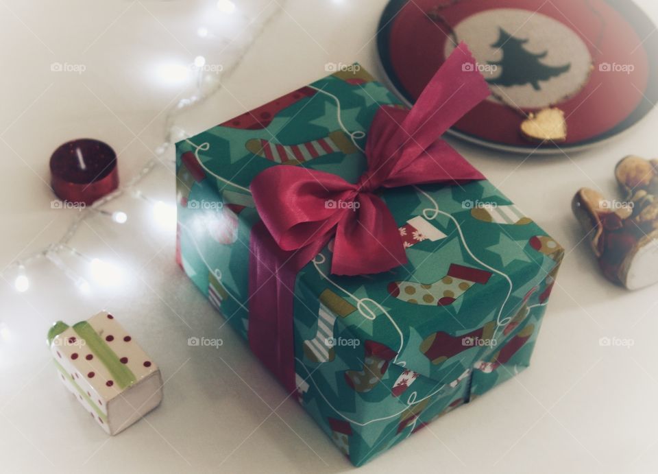 gift and christmas decorations