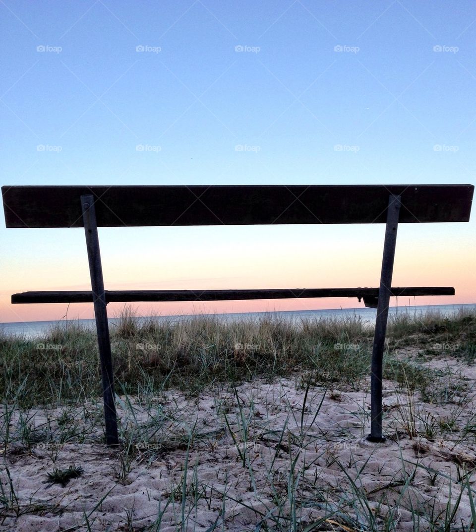 Bench by sea