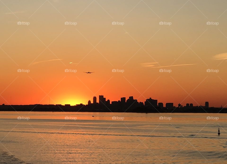 Sunset over Boston