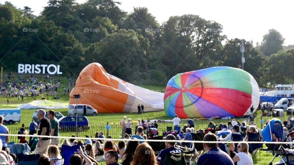 Crowd during hot balloons festival Bristol 