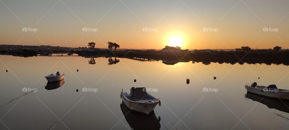 Sunset with the boats