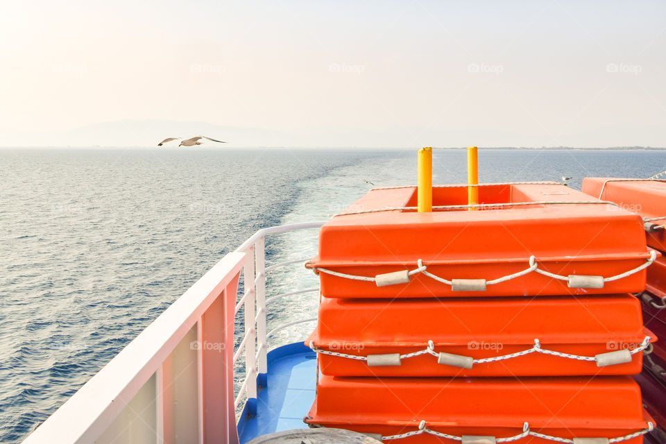 Scenic view of sea from boat