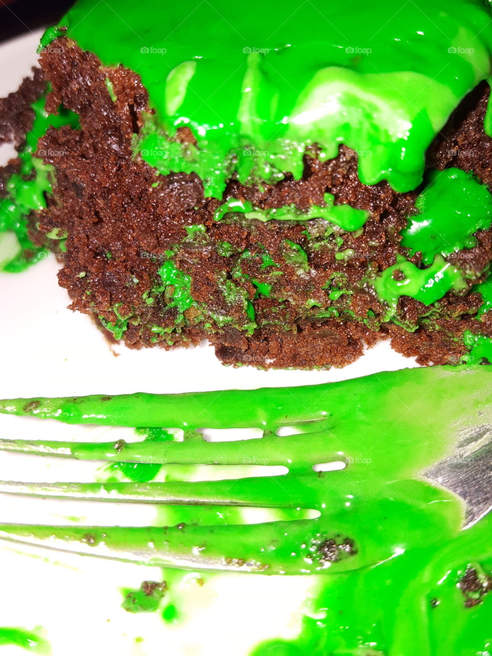 Brownie with Green Icing