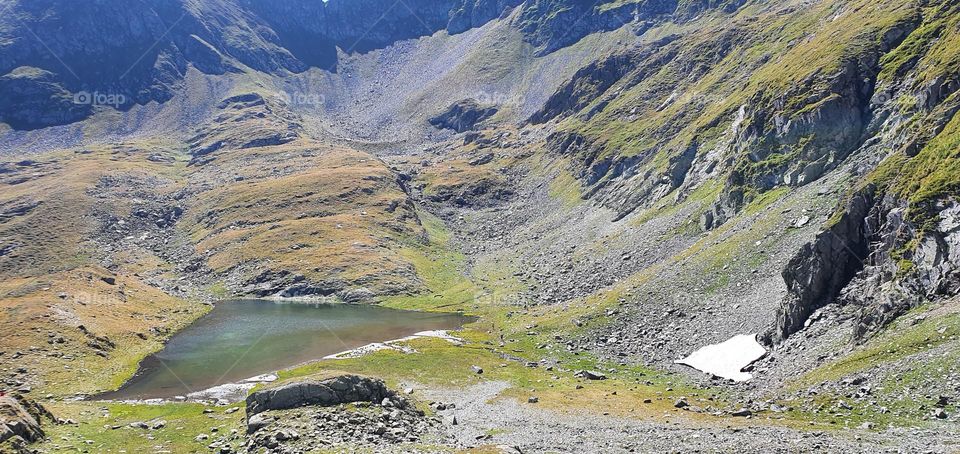 Triangle lake on Fagaras Mountain