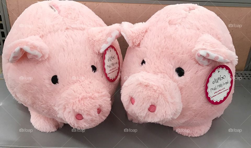 Two Stuffed Pig Banks