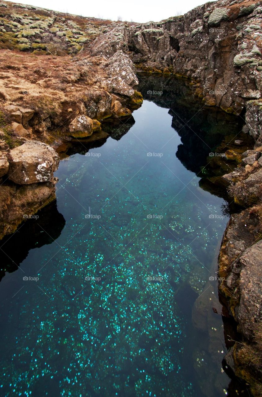 High angle view of river