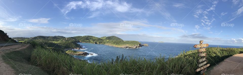 Búzios, Rio de Janeiro, Brazil. Seeing from above can change your whole conception. Here, it left the landscape even more beautiful, the beauty of the green, the blue of the sea and the sky left the view of this beach even more incredible.