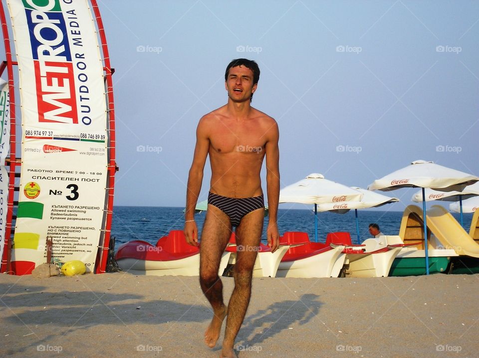 Man walking on the beach