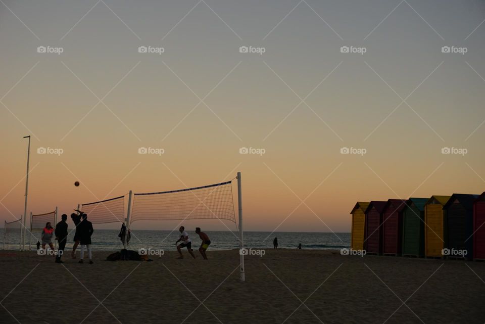 Sunset#sea#sport#sand#humans#sky#play