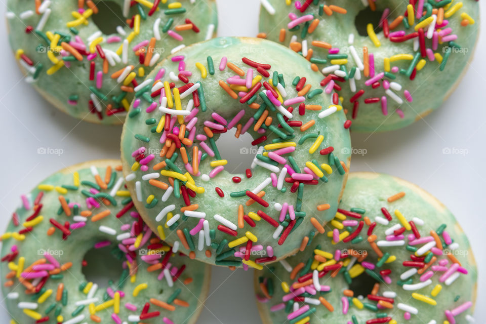 Colorful Doughnut Flat Lay 