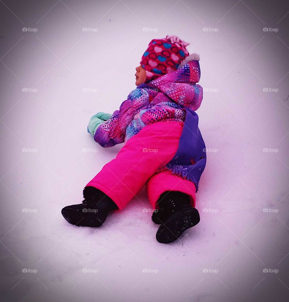 having fun in the  snow