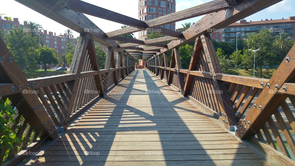 The wooden bridge