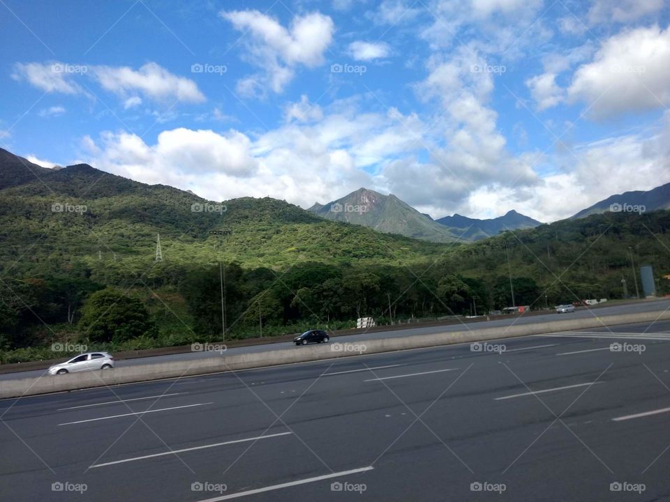 mountains and roads