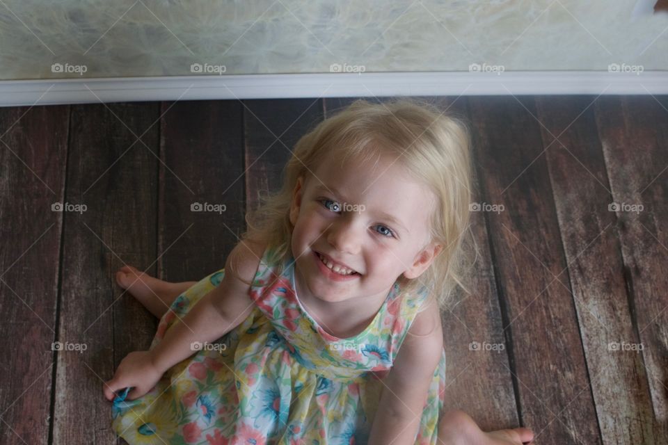 Studio portrait of a little girl