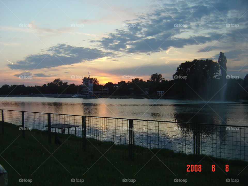 Ada ciganlija Belgrade sunset