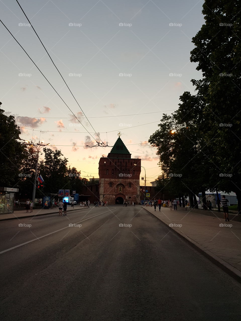 Kremlin in Nizhny Novgorod Russia, city view,  sunset.