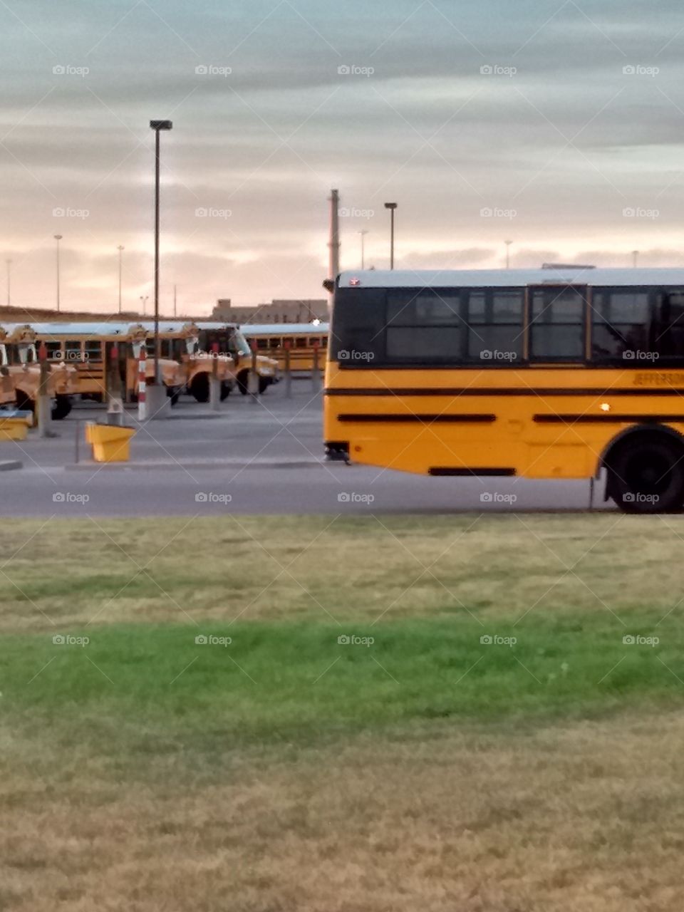 school bus yard