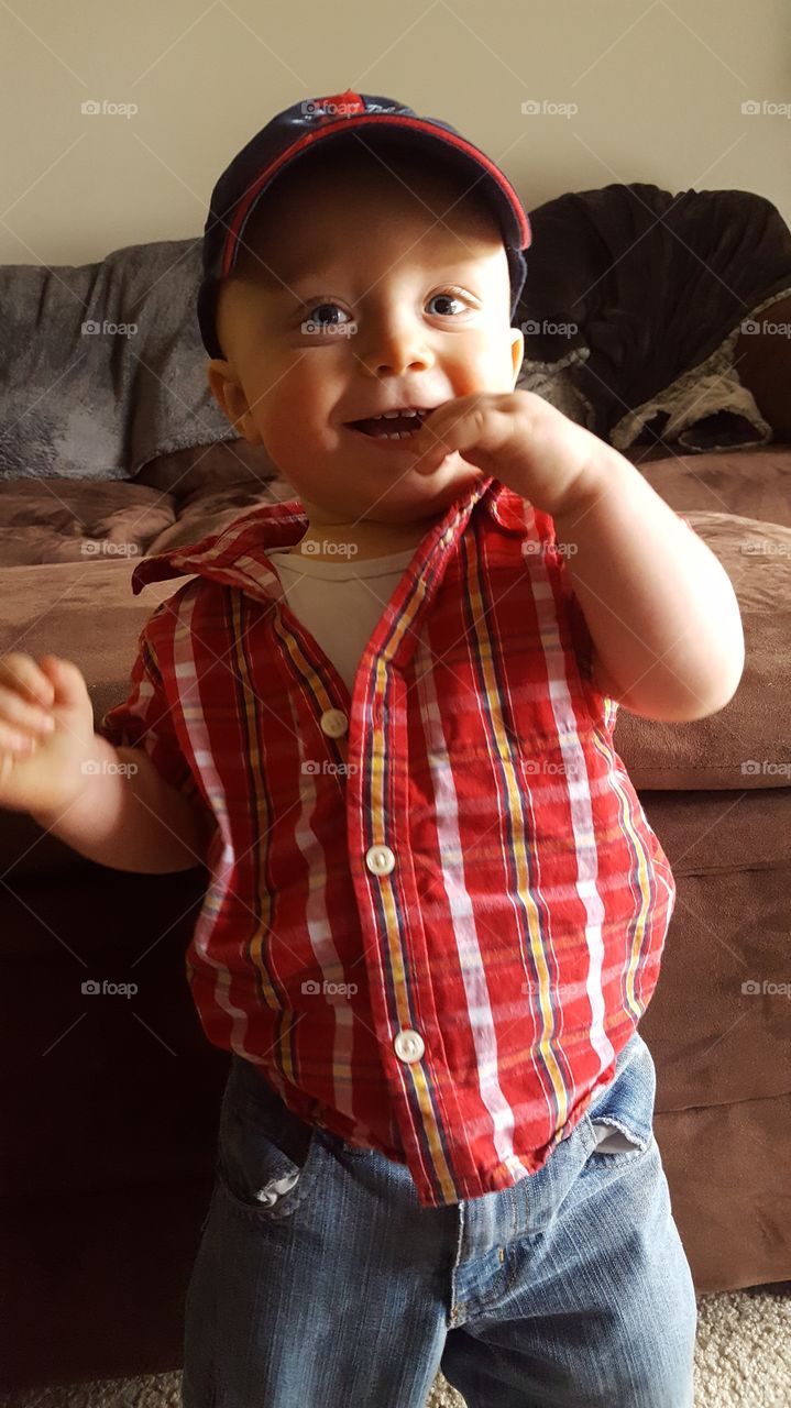 Portrait of a cute boy wearing cap
