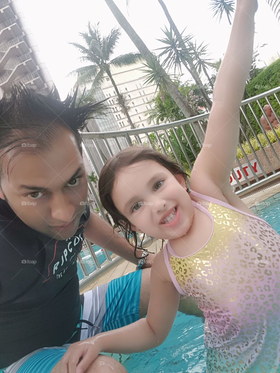 Swimming in kl grand millennium with my daughter