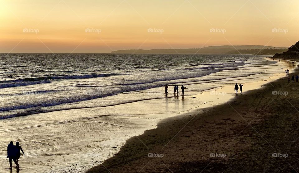 Fap Mission Light Natural vs Artificial Vol. 2! Sunset Light with silhouette shadows People walking in the surf along the Southern California Coast!