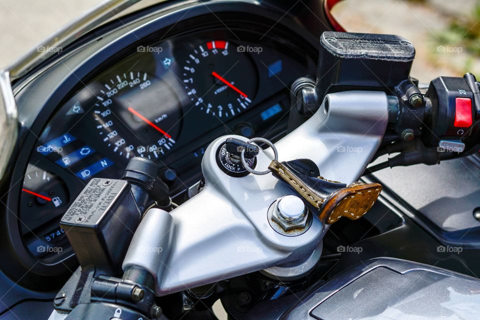 Instrument panel on motorcycle. Yamaha GTS 1000