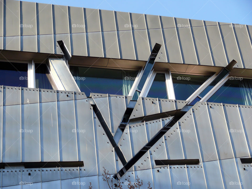 Low angle view of built structure against sky in Berlin, Germany.