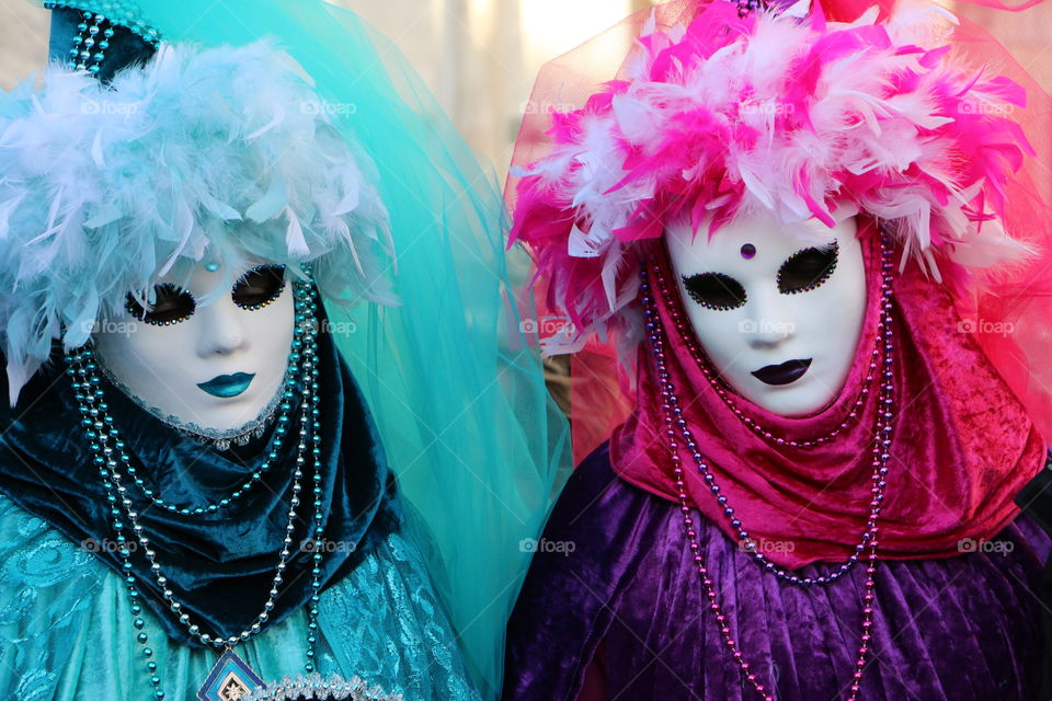 Close-up of a person wearing mask in carnival festival