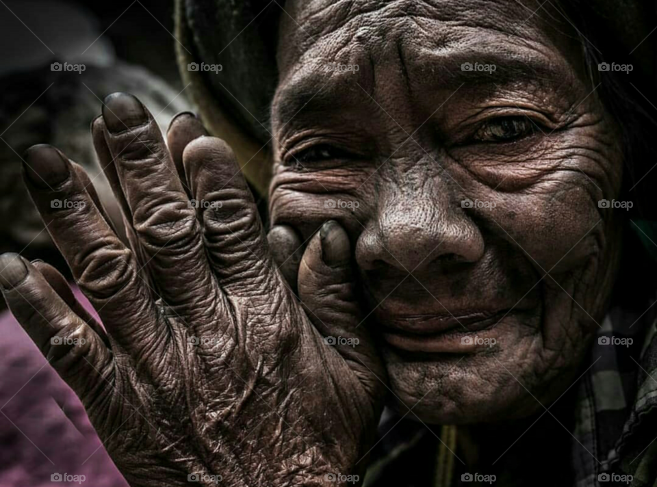 Asian old woman