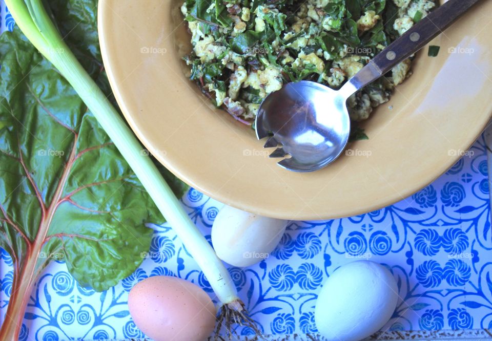 Harvest Swiss Chard And Onions, and cook good food!