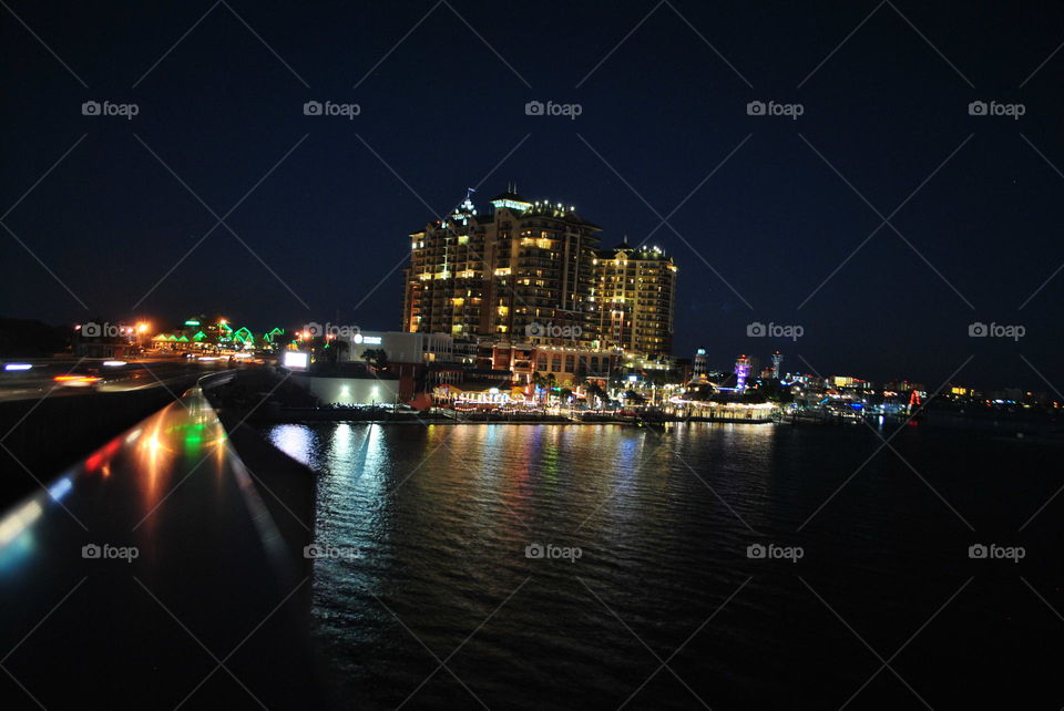 Destin harbor at night