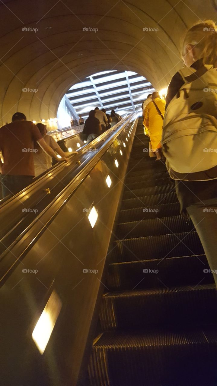 Steep escalator
