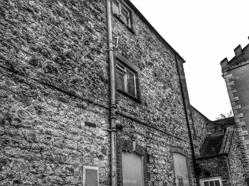 Old brickwork in black and white