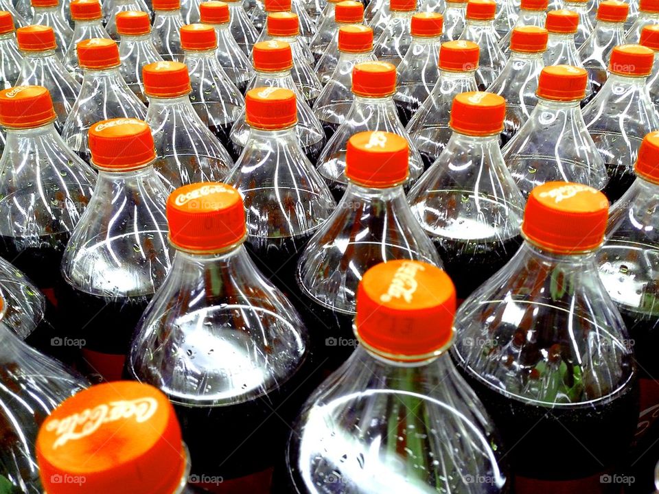soda drink in pet bottles