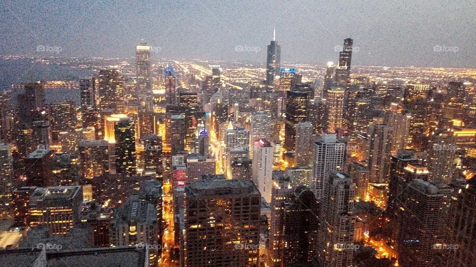 Night view from 360 Chicago