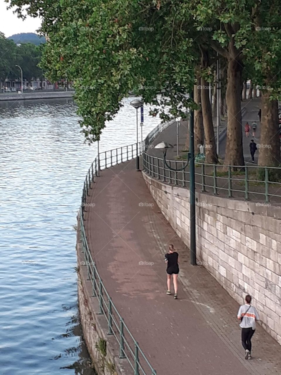 River of la Meuse In Liège Belgium 
