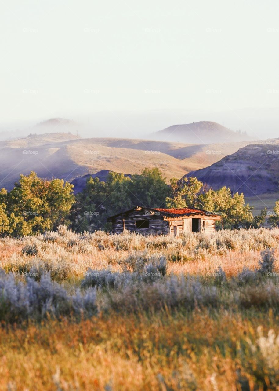 Classic old homestead in rural Montana. 