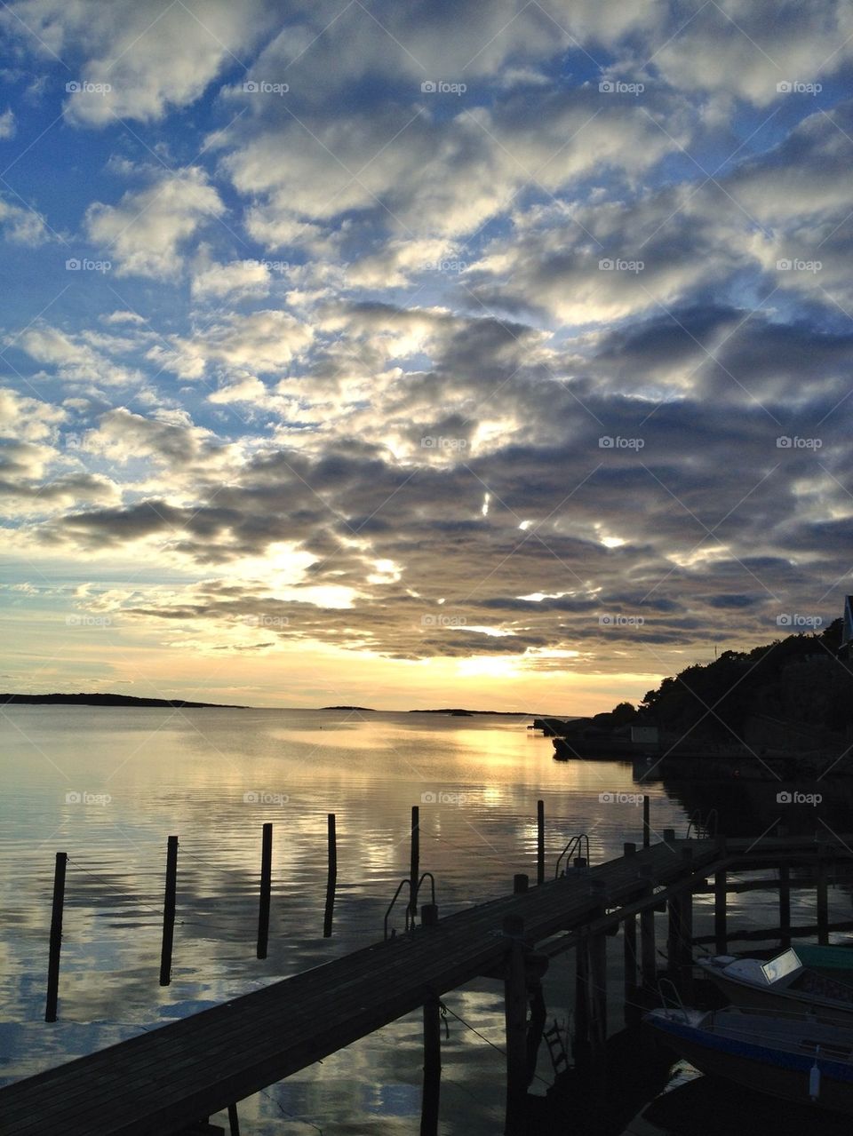 boats sky sweden sunset by lemonique