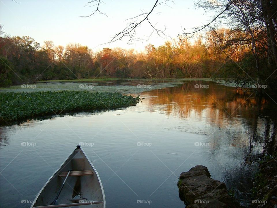 Canoeing at sunset...