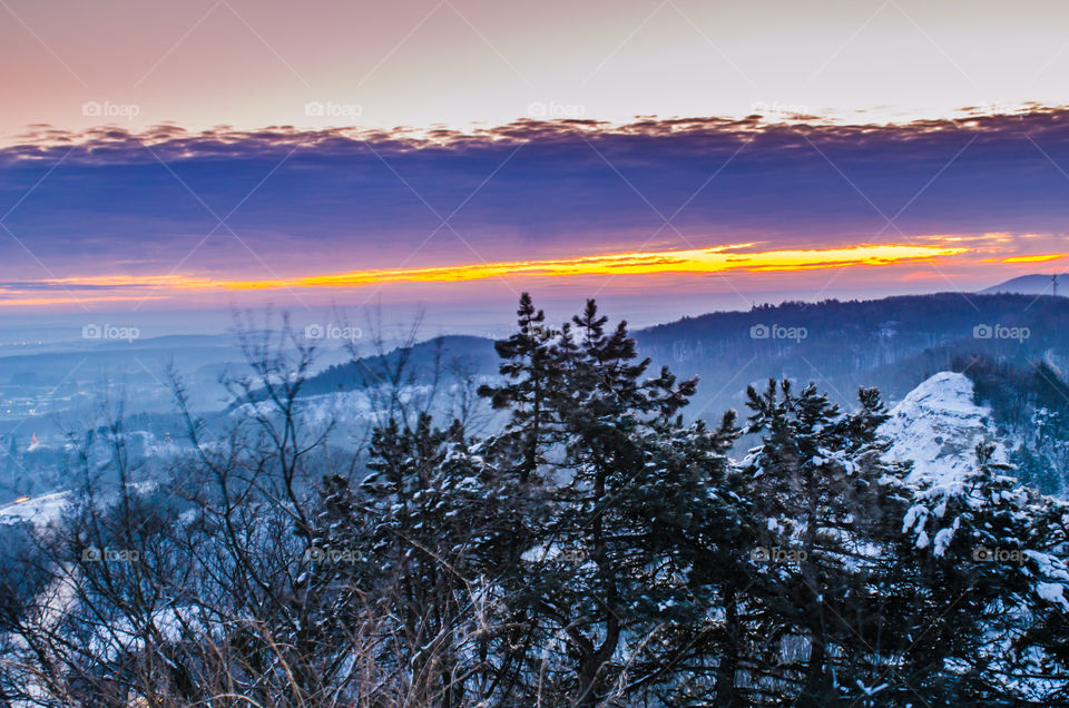 Nature landscape during sunset