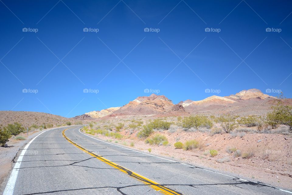 View of road trips in death valley desert