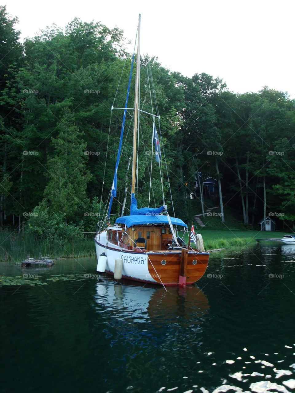 Beautiful Wooden Boat on Lake Ann MI